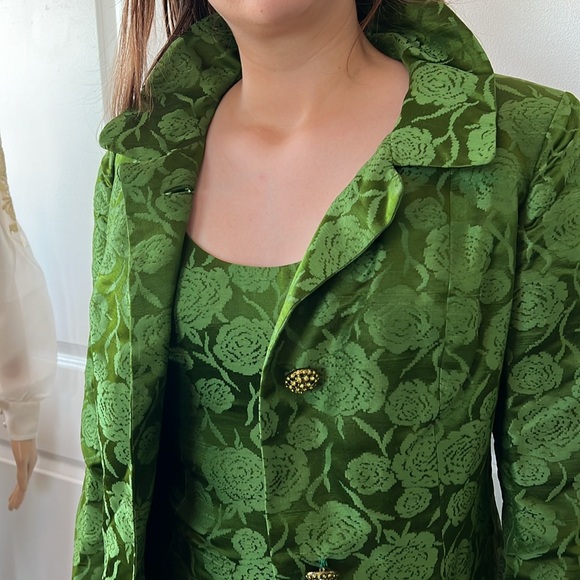 Vtg 1950s RARE Helga Emerald Green dress and jacket Vtg 10 = S/M now 2 pieces - Picture 3 of 14